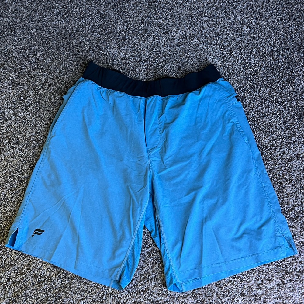 Fabletics Men's Blue Athletic Shorts with Black Waistband